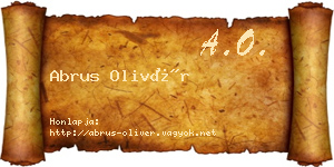 Abrus Olivér névjegykártya