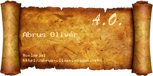 Abrus Olivér névjegykártya