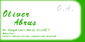 oliver abrus business card